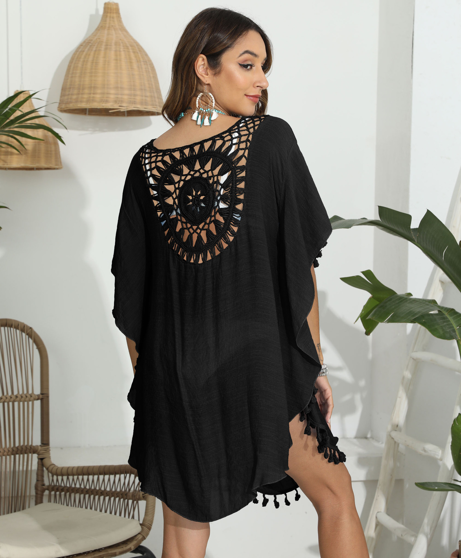 Женская Boho Beach Cover Up Повседневный летний купальник Кафтан